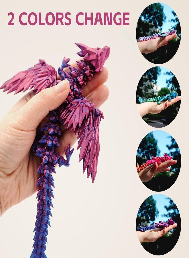 Dxldfks 3 PCS 3D Printed Dragon with Wings, 3D Dragon 9" Articulated Winged Dragon for Home Office Decor Executive Desk Toys - Image 4